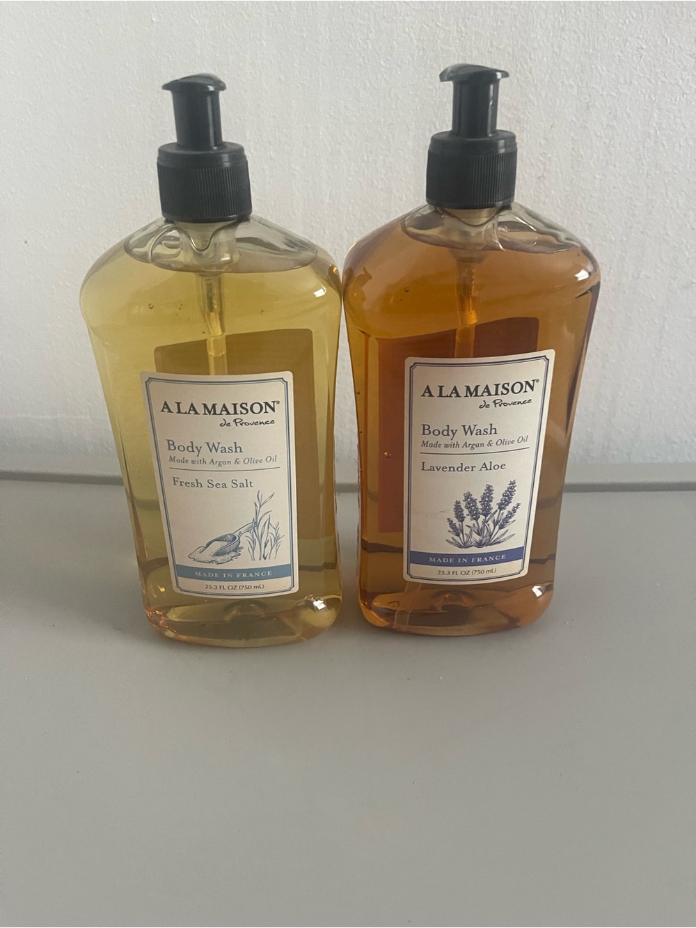 A la Maison Fresh Sea Salt & Olive/Argan & Lavender Aloe 2 Bottles